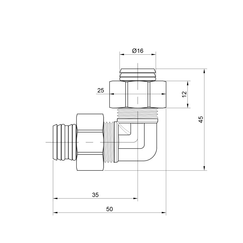 Кут обтискний Thermo Alliance Standart 16 SD155W1616