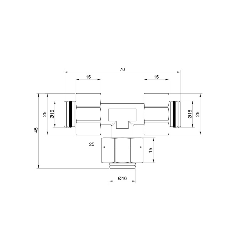 Трійник обтискний Thermo Alliance Standart 16 SD158W161616