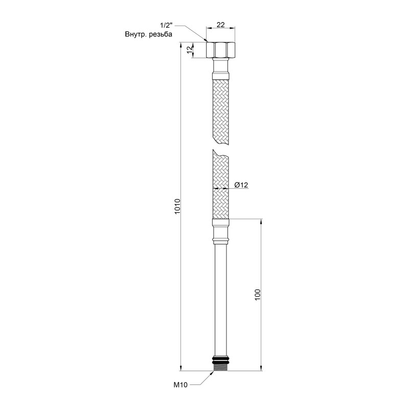 Гнучка підводка для води Thermo Alliance Standart М10 100 см (пара) SD396W100L