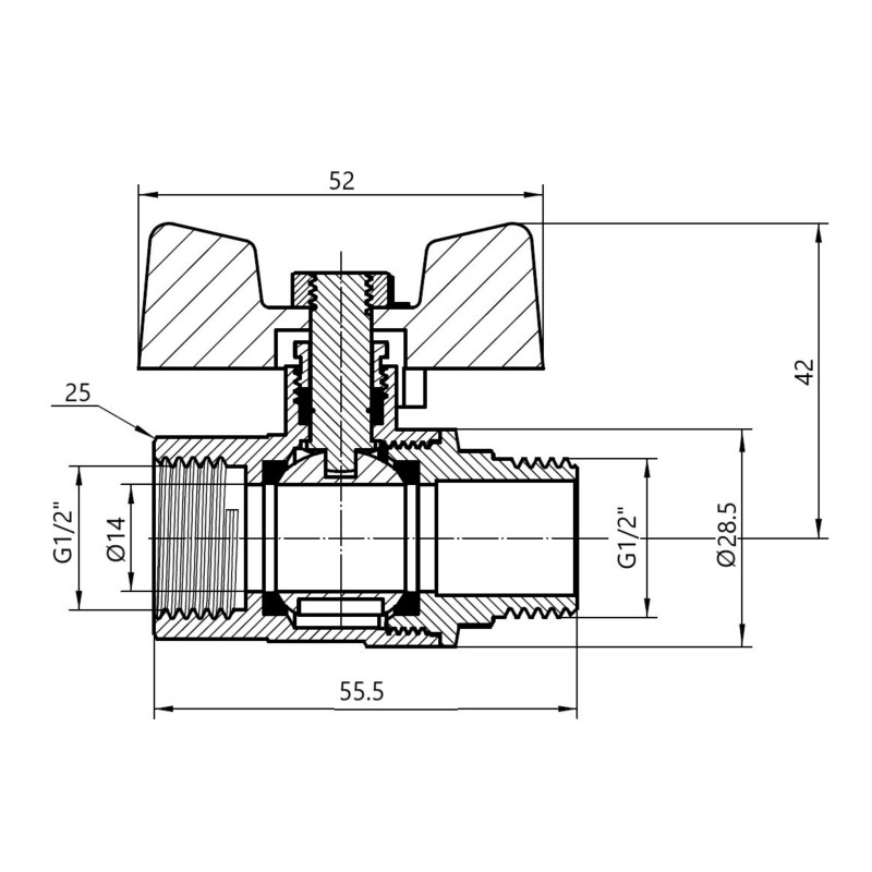 Кран кульовий Thermo Alliance Standart 1/2