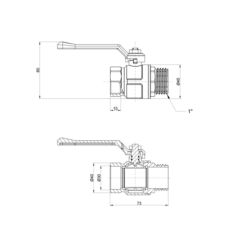 Кран кульовий Icma 1