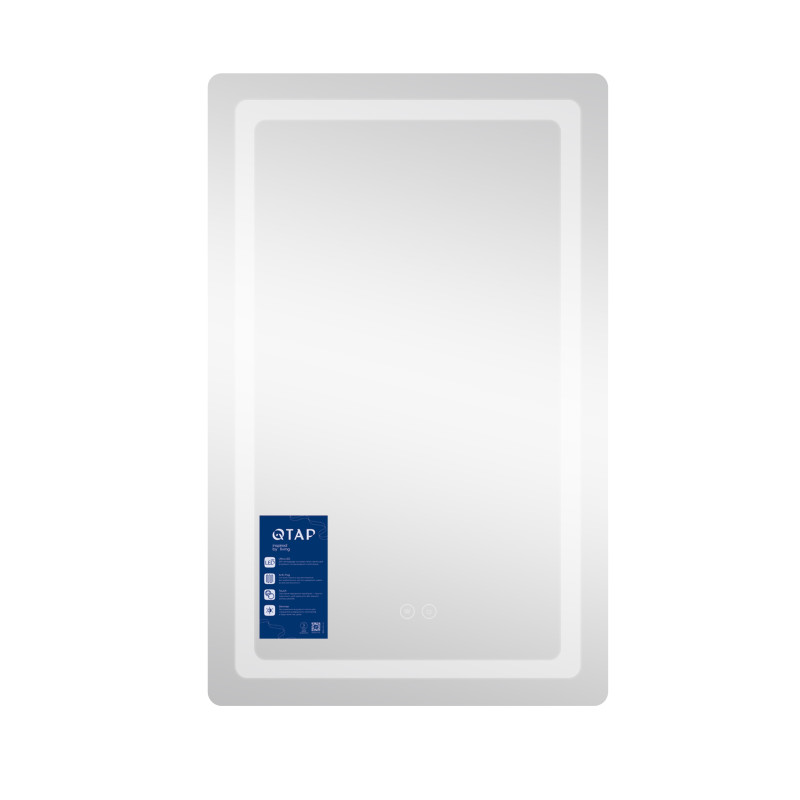 Дзеркало Qtap Mideya (DC-F911) 500х800 з LED-підсвічуванням Touch, з антизапотіванням, димером QT2078F911W