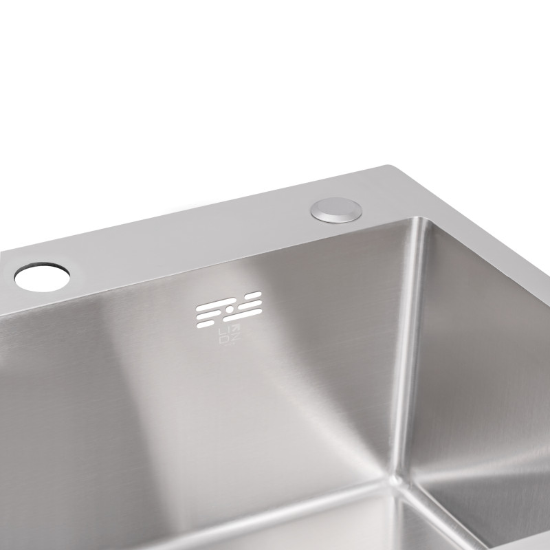 Мийка для кухні інтегрована Lidz Handmade H5050 (LDH5050BRU35375) Brushed Steel 3,0/1,0 мм