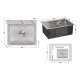 Мийка для кухні інтегрована Lidz Handmade H5045 (LDH5045BRU35383) Brushed Steel 3,0/1,0  мм
