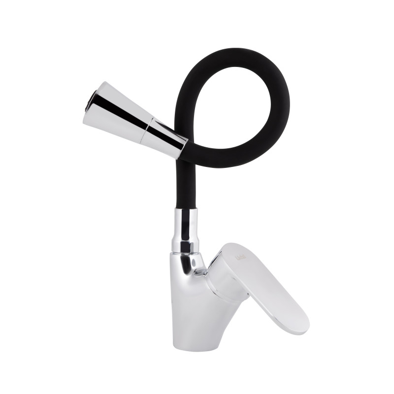 Змішувач для кухні Lidz Tani 007F3 з гнучким виливом (k40) LDTAN007F3BCR37649 Chrome/Black