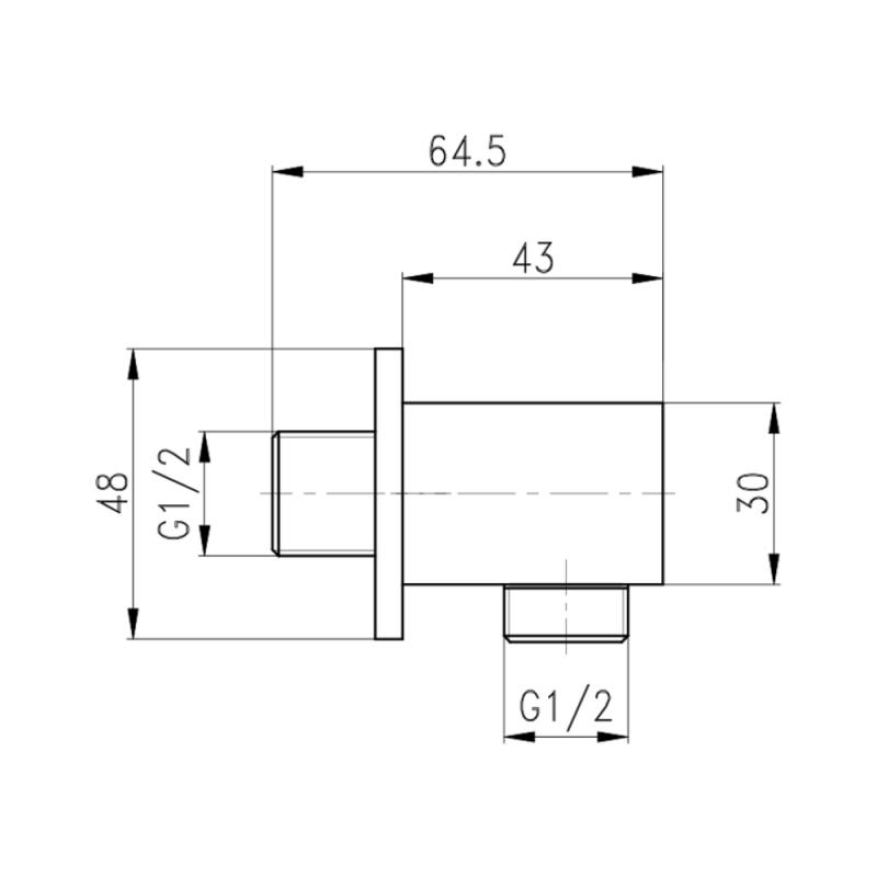 Підключення для шланга Qtap Spojeni прямокутне QT809810842857NB Black Matt