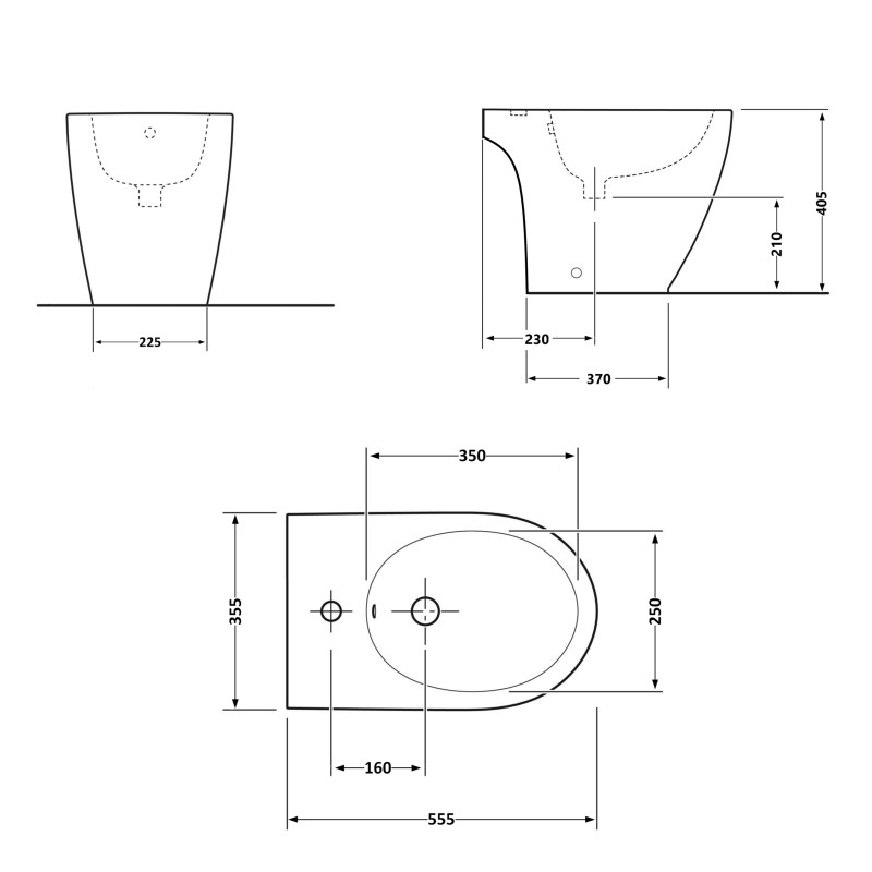 Біде підлогове Qtap Presto 540×340×400 White QTPRE29W43056