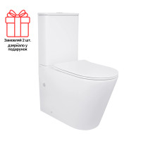Унітаз-компакт Qtap Scorpio безободковий Ultra Quiet з сидінням Soft-close QT14226088AW
