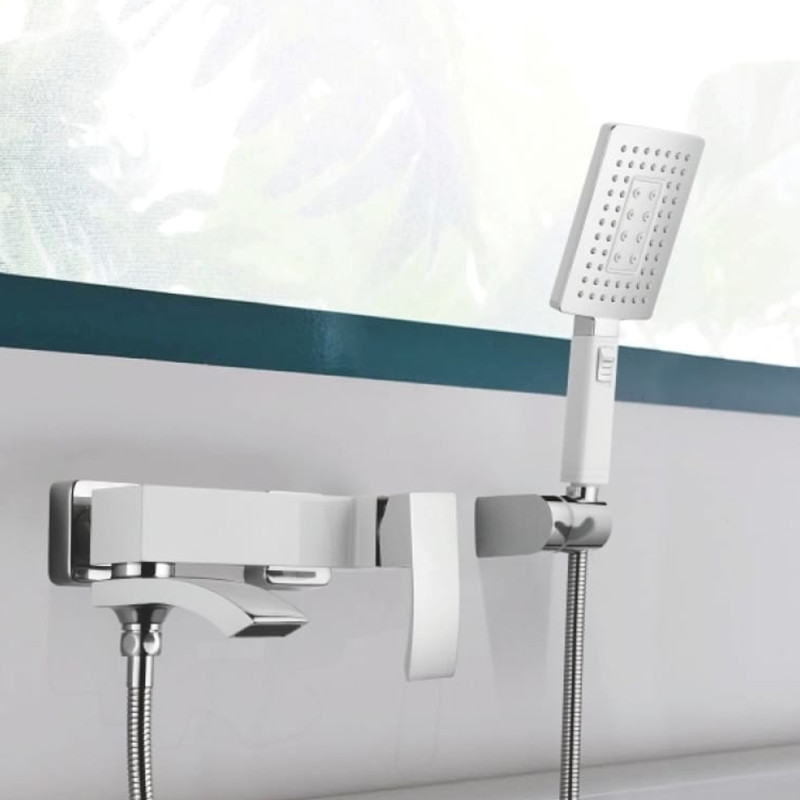 Змішувач для ванни Qtap Swan Cascada з поворотним виливом (з душовим гарнітуром) QTSWA260CRM45565 Chrome