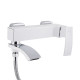 Змішувач для ванни Qtap Swan Cascada з поворотним виливом (з душовим гарнітуром) QTSWA260CRW45569 Chrome/White