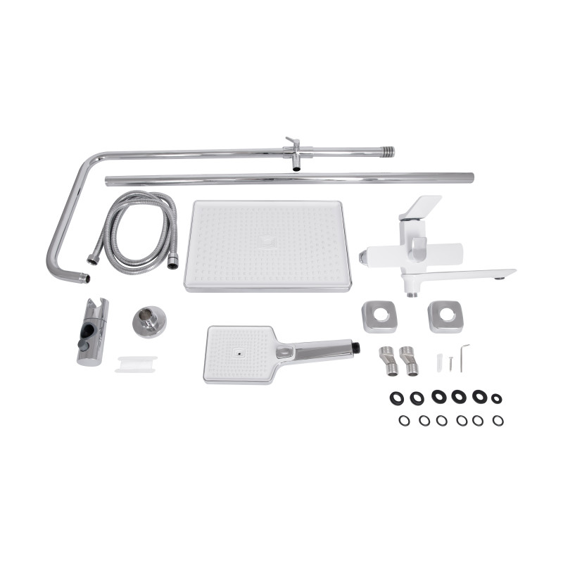 Душова система універсальна Qtap Presto на три споживача (з виливом) QTPRE111CRW45580 Chrome/White