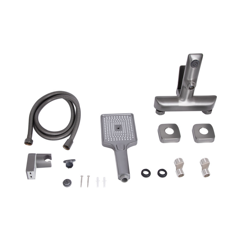 Змішувач для ванни Qtap Presto (з душовим гарнітуром) QTPRE259GRP45584 Graphite