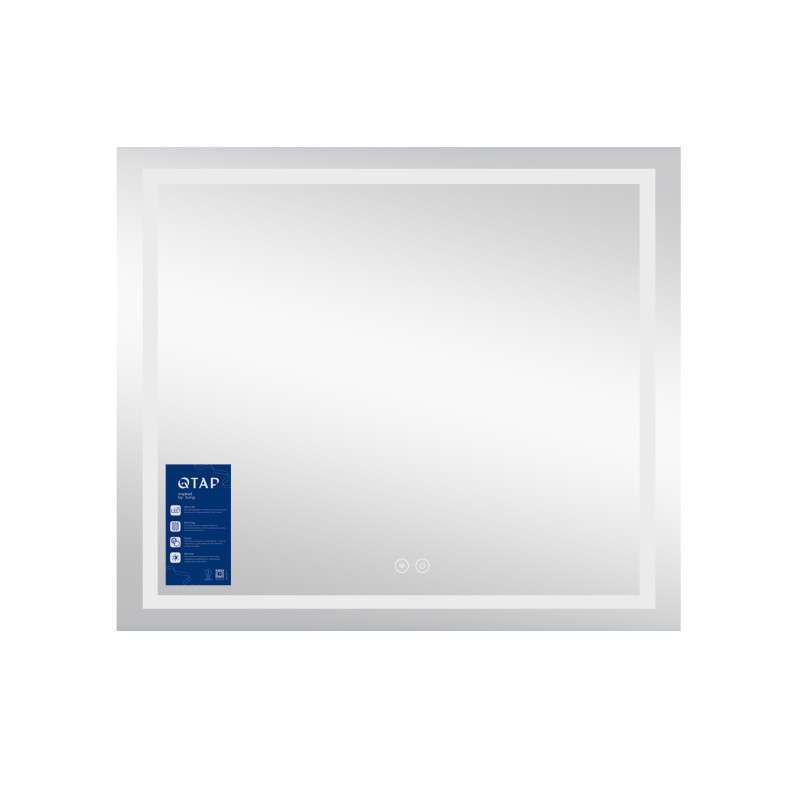 Дзеркало Qtap Mideya (MI1) 800х700 з LED-підсвічуванням Touch, з антизапотіванням, з димером QT2078NCF8070W