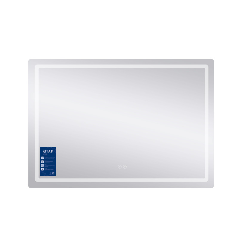 Дзеркало Qtap Mideya 1000х700 з LED-підсвічуванням Touch, з антизапотіванням, димером QT2078NCF10070W