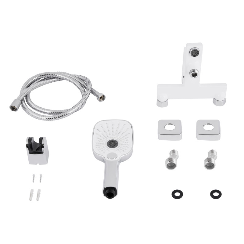 Змішувач для ванни Qtap Gemini (з душовим гарнітуром) QTGEM259CRW45683 Chrome/White