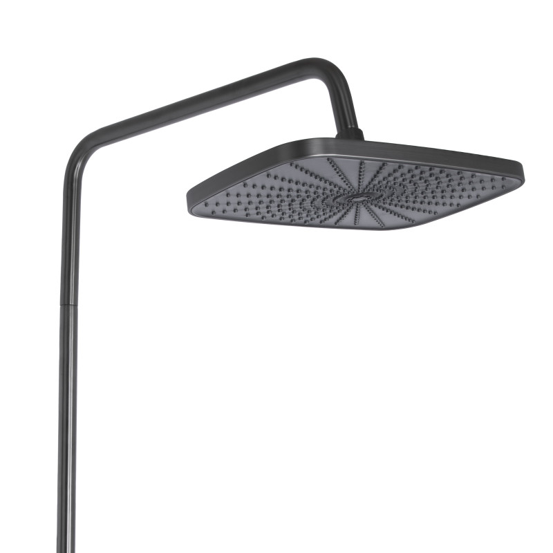 Душова система універсальна Qtap Gemini на три споживачі (з виливом) QTGEM111GMB45688 Gunmetal Black PVD