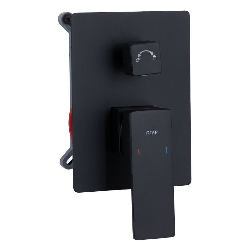 Душова система для душу Qtap Gemini прихованого монтажу на два споживачі QTGEM113BLM45697 Black Matt