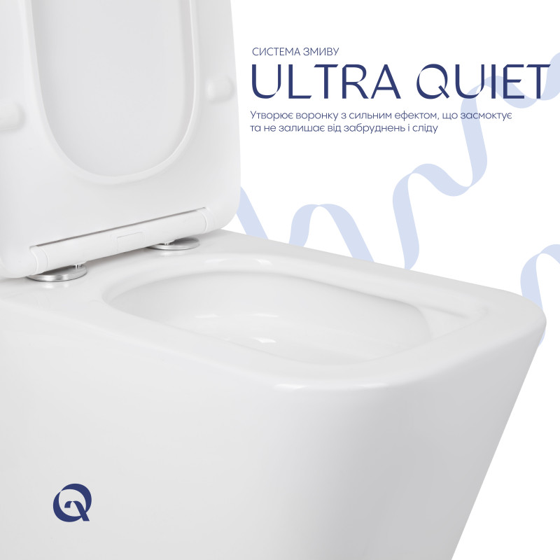 Унітаз підлоговий Qtap Tern Ultra Quiet безобідковий з сидінням Soft-Close QT17226003AW White