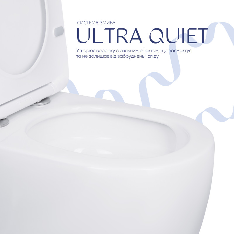 Унітаз-компакт Qtap Robin Ultra Quiet безободковий з сидінням Soft-close QT13226089AW
