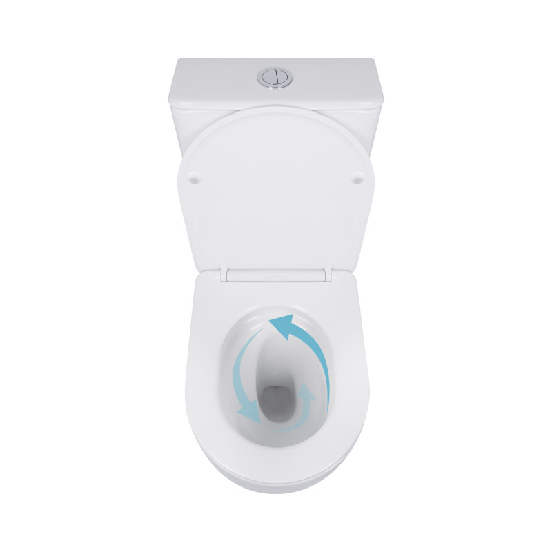 Унітаз-компакт Qtap Robin Ultra Quiet безободковий з сидінням Soft-close QT13226089AW