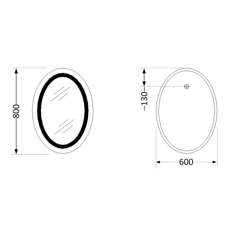 Дзеркало Lidz Vida 800х600 з LED-підсвічуванням Touch, з антизапотіванням, з димером, рег. яскравості LD78LF6080