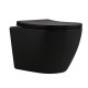 Унітаз підвісний Qtap Robin New Ultra Quiet безобідковий з сидінням Soft-close MATT BLACK QT13332381АSMB
