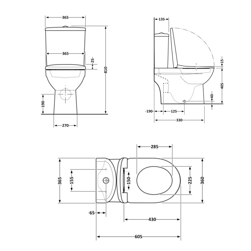 Унітаз підлоговий Qtap Dove Rimless безобідковий з сидінням Soft-close WHITE QT06228380BW