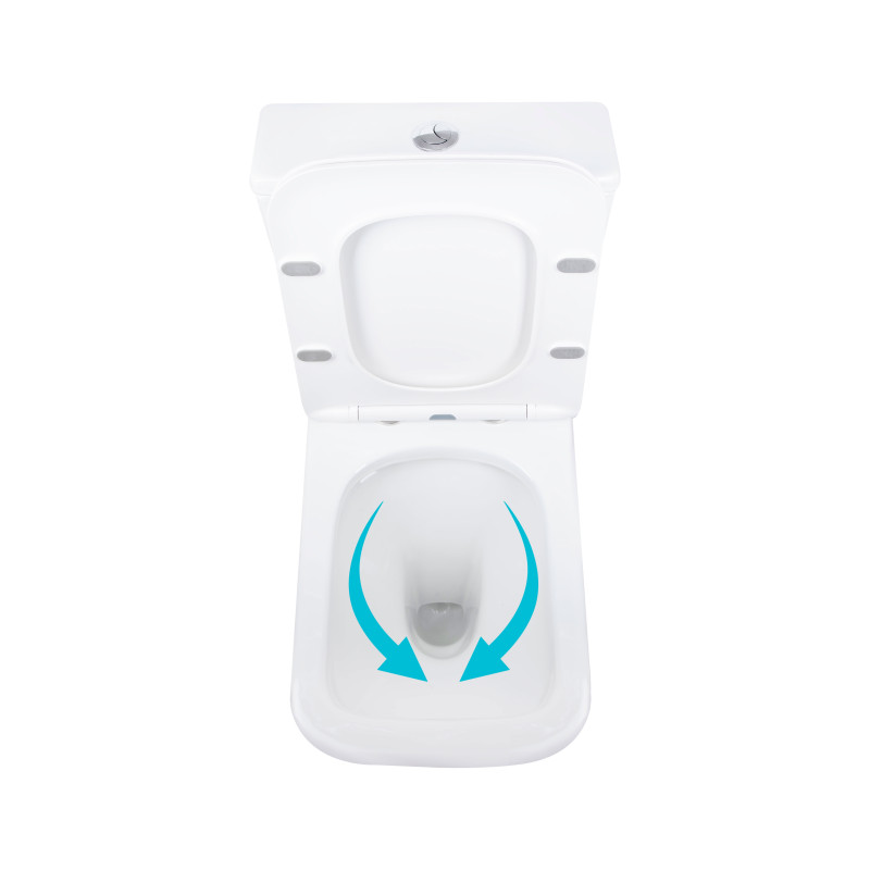 Унітаз підлоговий Qtap Aries Rimless безобідковий з сидінням Soft-close WHITE QT03228302W