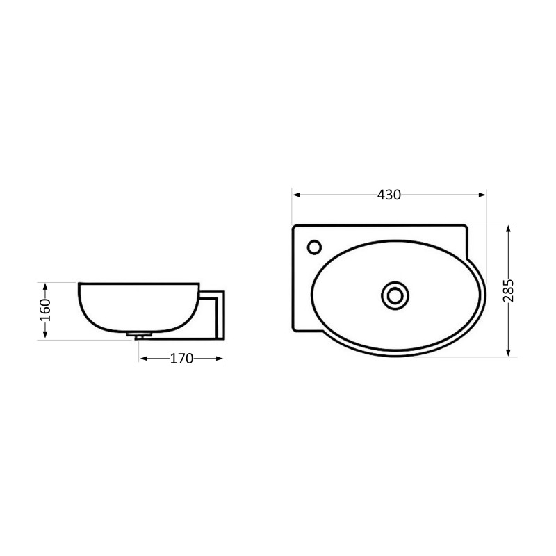 Раковина Qtap Leo 430x285x160 White QT11111008LW