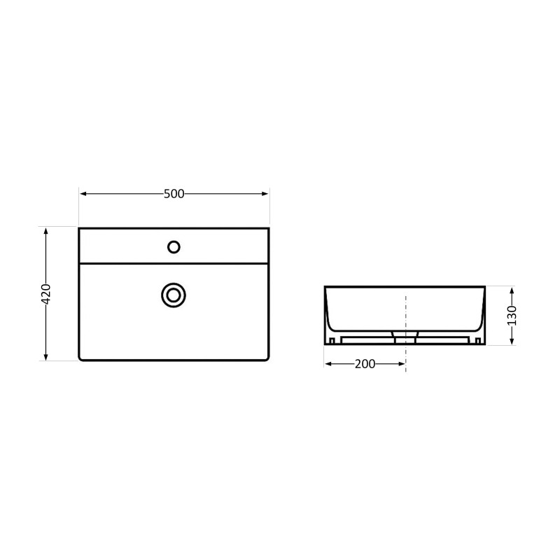 Раковина Qtap Nando LT 500х420х130 Matt black QT12116146AMB