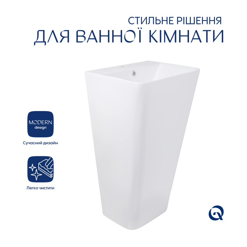 Раковина для підлоги моноблок Qtap Tern 440х380х830mm White QT1711G302WN