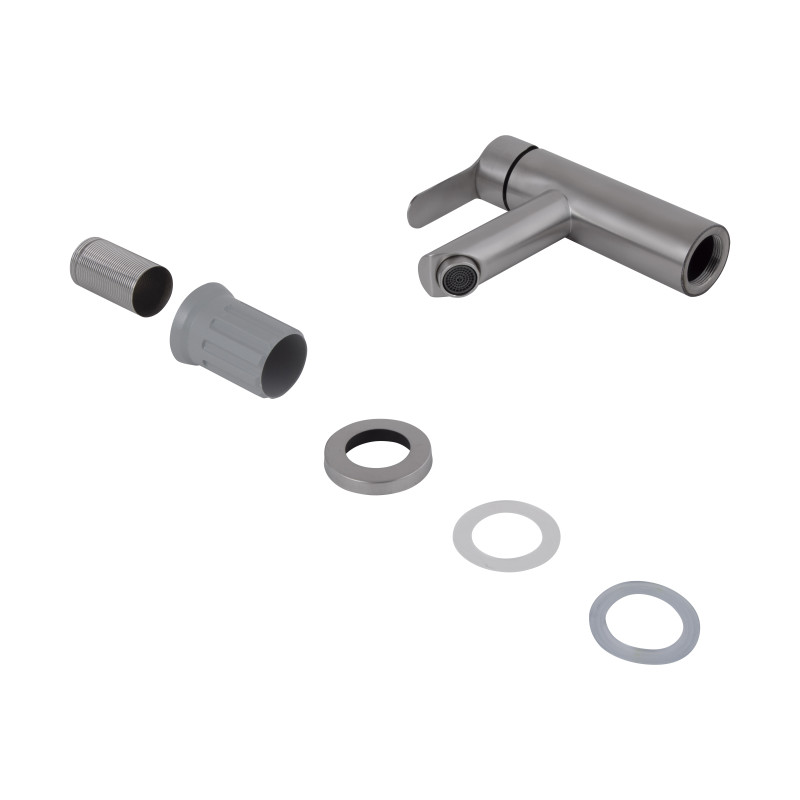 Змішувач для раковини Brinex Pure 001F низький  Nickel BRIPUR001FNKL