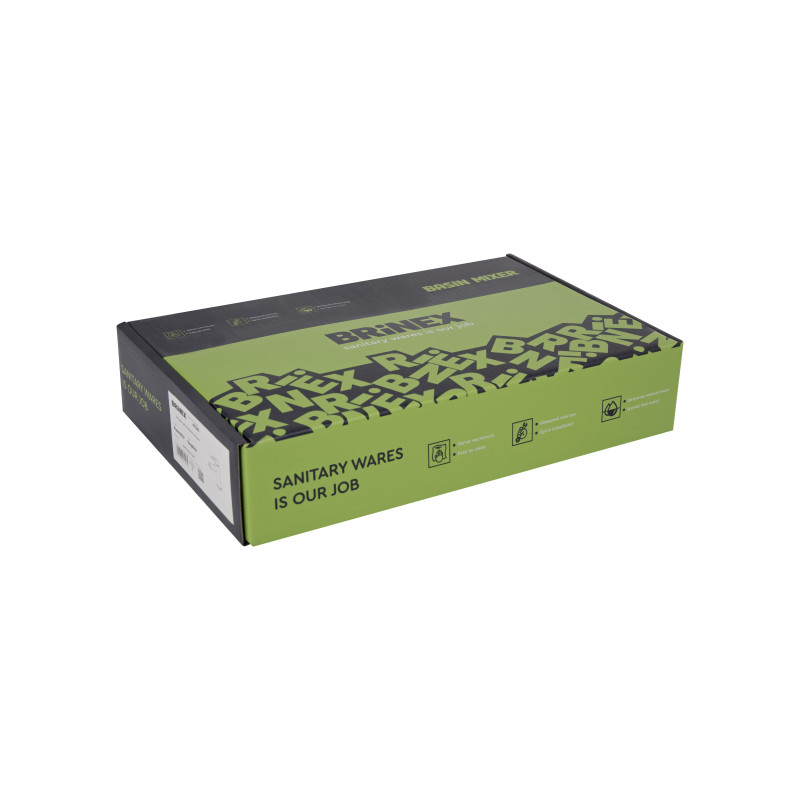 Змішувач для раковини Brinex Pure 001F низький  Nickel BRIPUR001FNKL