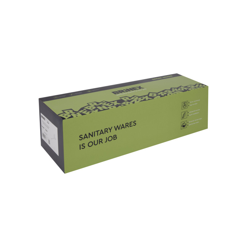 Змішувач для ванни Brinex Pure 005 з довгим поворотним виливом (з душовим гарнітуром) Nickel BRIPUR005NKL