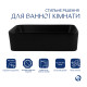 Комплект Qtap Tern: Раковина накладна прамокутна 480х370х135 мм Matt Black + Донний клапан PU03