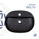 Комплект Qtap Scorpio: Раковина накладна овальна 500x380x120 мм Matt Black + Донний клапан PU03