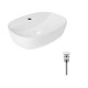 Комплект Qtap Scorpio: Раковина накладна овальна 500x380x120 мм White + Донний клапан PU02