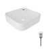 Комплект Qtap Stork: Раковина накладна квадратна 430x430x125 мм White + Донний клапан PU02