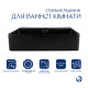 Комплект Qtap Nando LT: Раковина підвісна прамокутна 500х420х130 мм Matt Black + Донний клапан PU03O