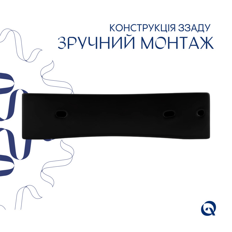 Комплект Qtap Nando LT: Раковина підвісна прамокутна 500х420х130 мм Matt Black + Донний клапан PU03O