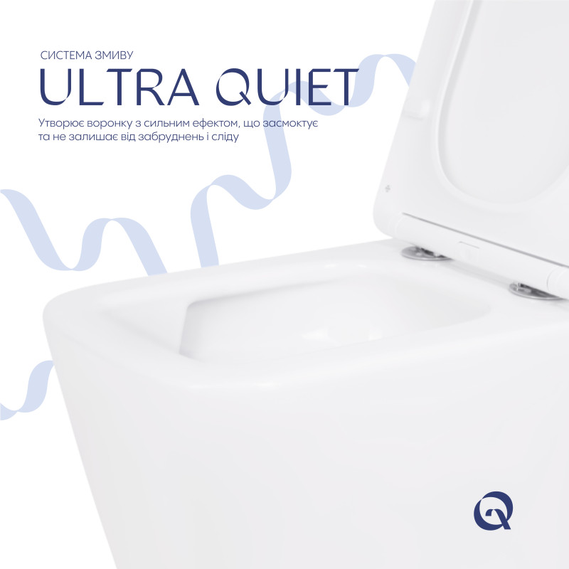 Унітаз підвісний Qtap Crow безобідковий з сідінням Soft-close QT05335170W