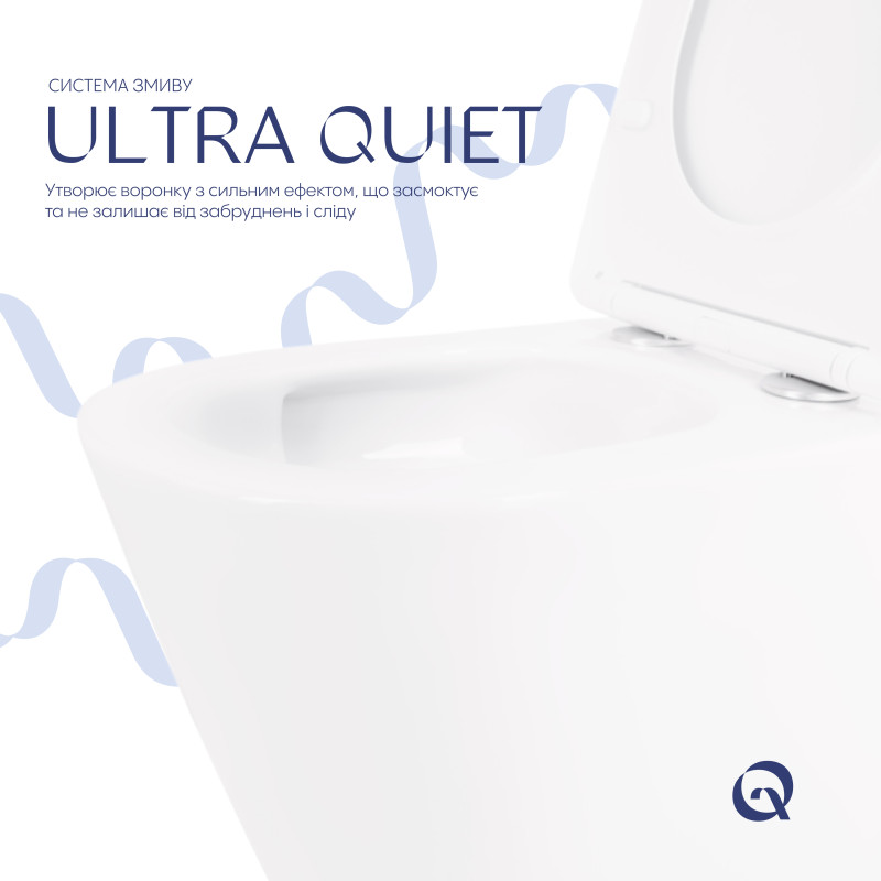 Унітаз підвісний Qtap Swan безобідковий з сідінням Soft-close QT16335180W