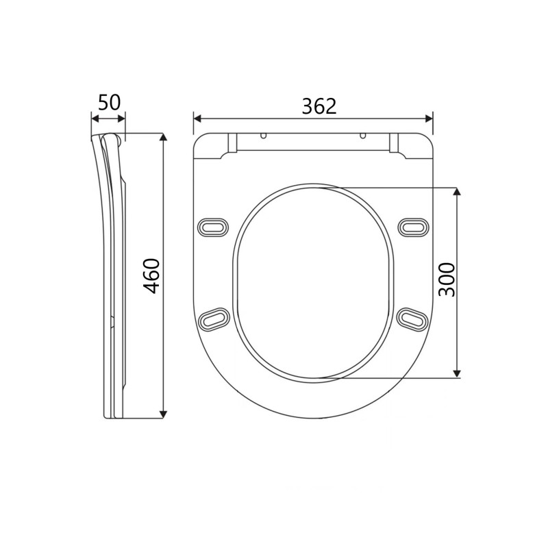 Сидіння для унітаза  (Robin 520,660, Scorpio 520,660) 460x362x50 мм, White, з мікроліфтом, Slim Duroplast, Quick Release QTSC179W47351 Qtap