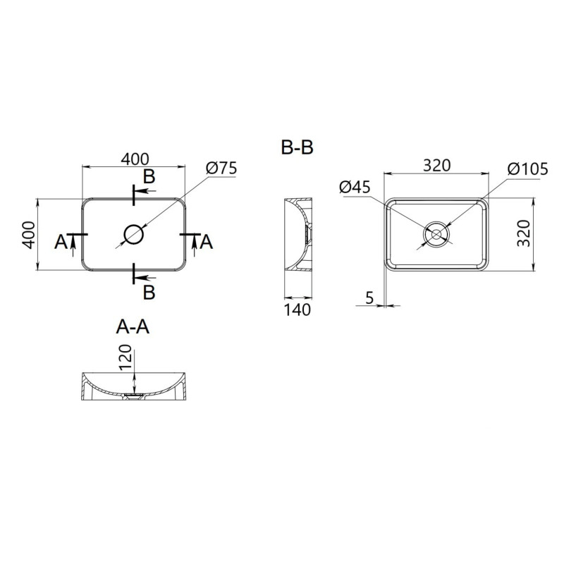 Раковина-чаша Qtap Kolibri 400х400х140 мм White QT10116303W