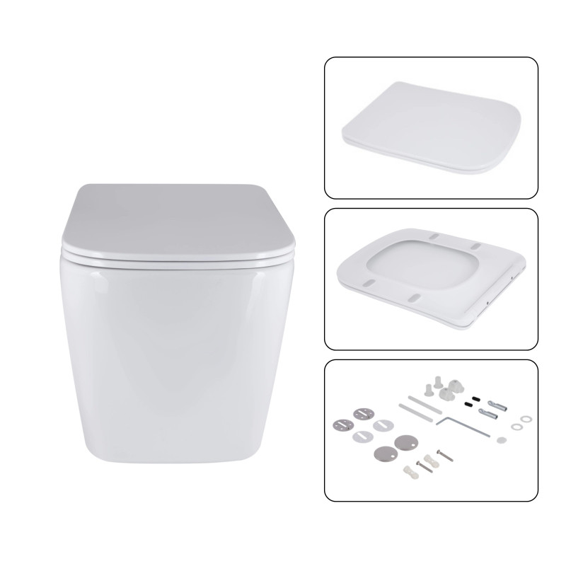Готове рішення Qtap для ванної кімнати: підвісний унітаз Tern Ultra Quiet 525x345x360 + комплект інсталяції Nest 4 в 1 (кругла клавіша Chrome)