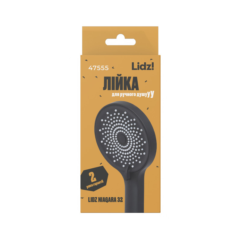 Лійка для ручного душу Lidz Niagara 32 120 мм округла LDNIA32BLM47555 Matt Black