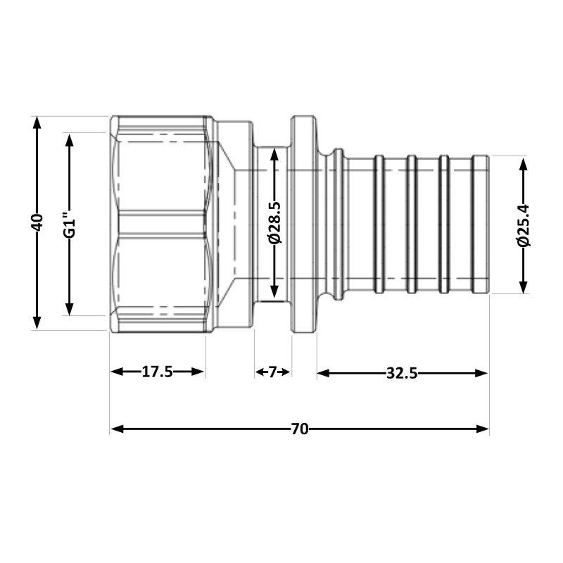 Перехідник під натяжну гільзу Icma №1033 d32х4,4-1