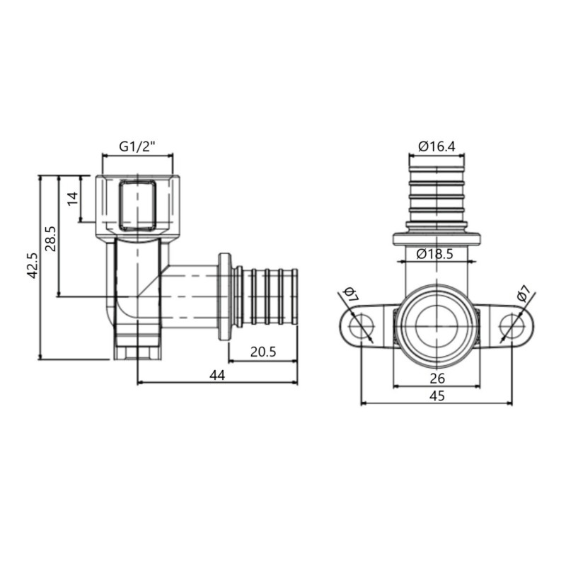 Кут натяжний Icma №1040 d20х2,8-1/2