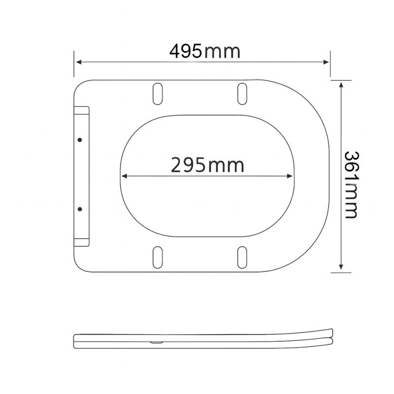 Сидіння для унітаза підлогового (Aries) 445×360×30 мм, White, з мікроліфтом? Slim Duroplast, Quick Release QT03228302W3 Qtap