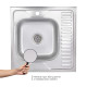 Кухонна мийка Brinex 6060-L 0,6 мм Satin (BRIN6060LSAT06)